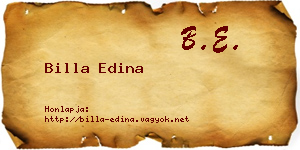Billa Edina névjegykártya